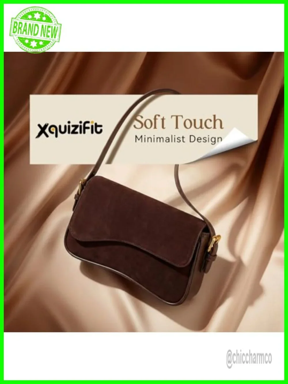 Suede Hobo Shoulder Bag with Adjustable Crossbody Strap Mini Handbag